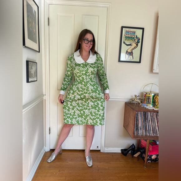 70s italian mod polka dot mini dress - emilio borghese roma